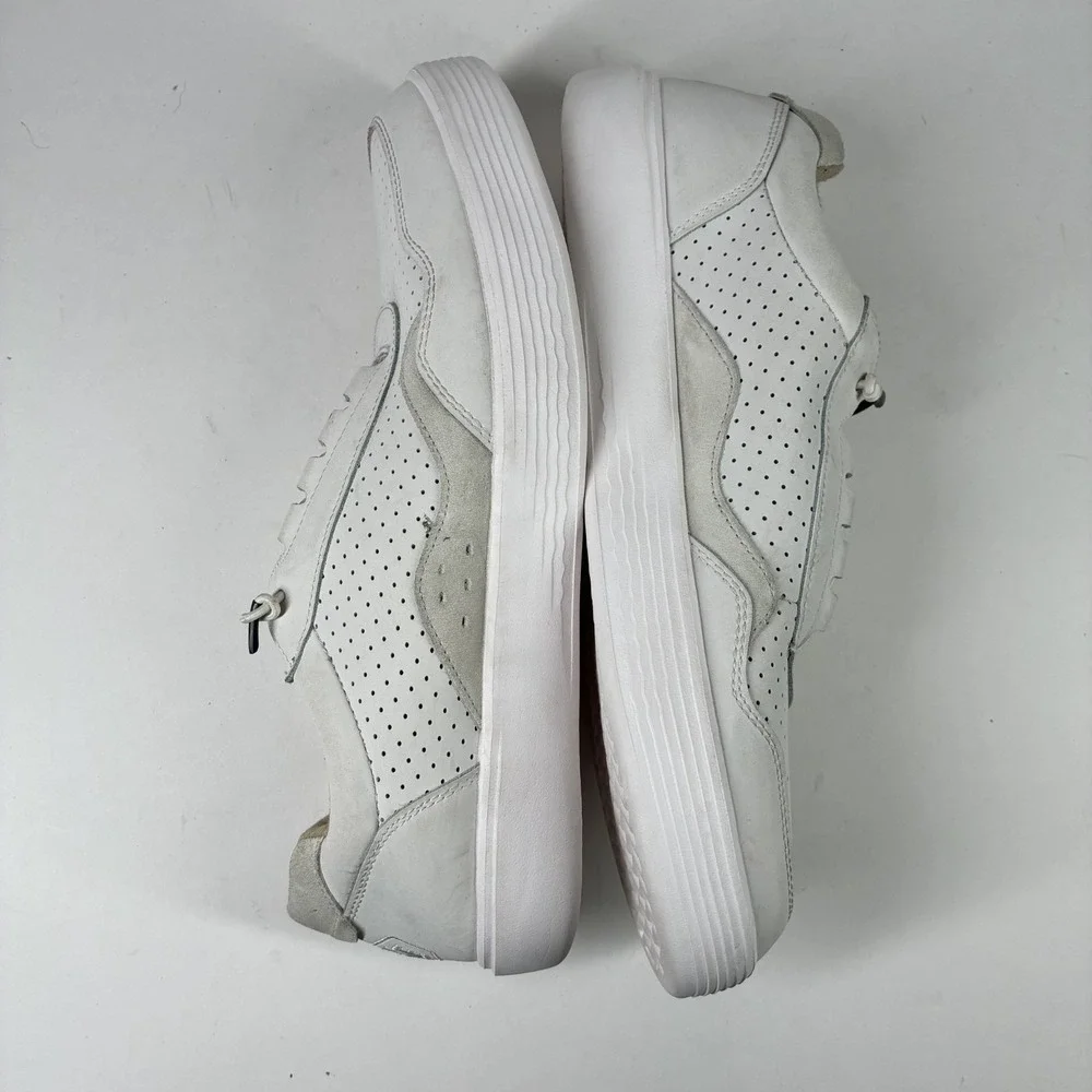 HEY DUDE Hudson M Leather Men's US 12 White Atmosphere/Bone Sneakers 41239-100